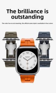 สายนาฬิกาซิลิโคนขายส่งจากโรงงานสำหรับ Apple Watch S11 10 46 มม. 42 มม. Ultra 49 มม. SE 44 มม. พร้อมหัวเข็มขัดสแตนเลส - Product Image 5