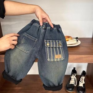 Jean polaire une pièce assortie pour <span class=keywords><strong>garçon</strong></span> <span class=keywords><strong>Pantalon</strong></span> d'hiver <span class=keywords><strong>doublé</strong></span> polaire Nouveau <span class=keywords><strong>pantalon</strong></span> en polaire mince pour enfant - Product Image 3