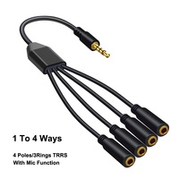 Répartiteur auxiliaire de casque 3.5mm 1 à 4 voies TRS 3 pôles ou TRRS 4 pôles mâle à 4 femelles câble d'extension pour haut-parleur Mp3 mobile