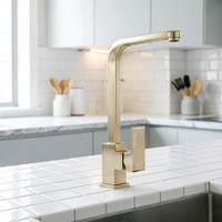 Robinet mitigeur de lavabo Weihao de luxe en acier inoxydable, finition or automne, à monobloc, pour montage sur comptoir, pour salle de bain