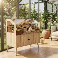 Cage à hamster personnalisée de style meuble avec armoire de rangement, habitat pour petits animaux en bois et panneaux acryliques, pour cochon d'Inde et hérisson jusqu'à 15 kg