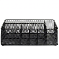 Organisateur de porte-assiettes en papier pour armoire, comptoir, pique-niques, fêtes, panier à ustensiles en maille avec 6 compartiments pour couverts en plastique