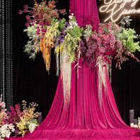 Rideaux et toiles de fond de scène de mariage en polyester de qualité supérieure multicolores avec taille personnalisée pour la décoration d'événements, de fêtes et d'anniversaires