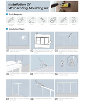 Kit de lambris PS-Design moderne étanche à l'humidité et à l'eau | Aspect bois/pierre | Panneau mural facile à installer pour le ménage