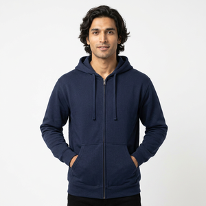 Sudadera con capucha personalizada de talla grande con cremallera y logo bordado, ropa de chenilla para otoño, MOQ bajo, sudadera con capucha estampada personalizada - Product Image 1