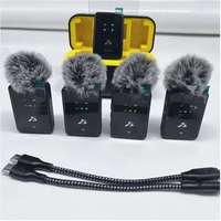 Microphone Lavalier Sans Fil Portable Léger 4-en-1 SX13 pour Téléphones Mobiles, Appareils Photo et Ordinateurs avec Réduction du Bruit
