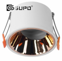 GUPO - Carcasa Empotrable para Downlight en Blanco Cobre, Negro Perla, Borde Estrecho, Antideslumbrante, Apertura Frontal, Marco para MR16 GU10