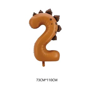 New Arrival 40inch Cartoon Theme Matte Green <strong>Brown</strong> Dinosaur Number Foil <strong>Balloons</strong> for Forest Themed Birthday Party Supplies - Product Image 6
