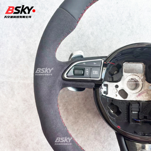 Volante de Cuero de Ante Personalizado, Apto para <span class=keywords><strong>Audi</strong></span> S1 <span class=keywords><strong>S3</strong></span> S4 S5 S6 S7 S8 <span class=keywords><strong>A1</strong></span> A3 A4 A5 A6 A7 B9 B8.5 B8 R8 TT TTRS TTS Q3 Q5 - Product Image 4