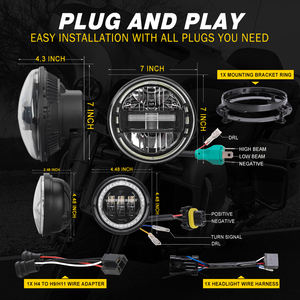 <span class=keywords><strong>Precio</strong></span> de fábrica Loyo, iluminación Led de 7 ", faros redondos con certificado DOT, ojo angular, 60W, faro Led de 7 pulgadas para <span class=keywords><strong>Jeep</strong></span> Wrangler - Product Image 4