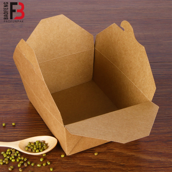 Disposable Take Away Kraft Paper Lunch Box Paper food Container 300pcs per Carton