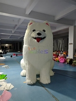 Modèle de chien Samoyede gonflable réaliste géant de 3 m, publicité, chien gonflable de dessin animé pour la décoration des animaleries