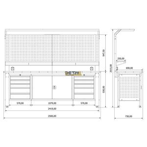 Banc de travail métallique personnalisable de haute qualité, durable, pour usage professionnel en usine, avec moteur à roulement, éclairage LED, facile à utiliser, garantie 3 ans - Product Image 4