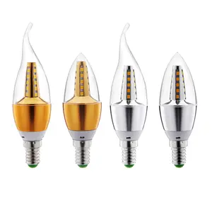 Светодиодная лампочка-свеча E27E14, размер 5 Вт, 7 Вт, острый пузырьковый хвост, хрустальная люстра, энергосберегающий источник света