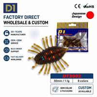 Leurre souple en forme d'ormeau de 30 mm/1,1 g, flexible, multi-jambes, ver bionique en TPE, 6 couleurs, pour la pêche en mer, appât souple pour le bar