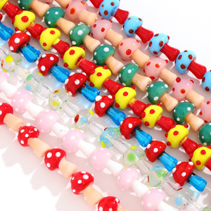 Perles de verre colorées en forme de champignons de Nantong, perles en vrac pour la fabrication de bracelets, accessoires de bijoux DIY - Product Image 5