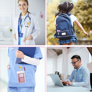 Bobine d'insigne d'identification en plastique de fleur de feuille séchée médicale personnalisée pressée porte-badge en résine florale cadeau d'insigne de travail pour accessoires d'infirmière - Product Image 5