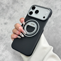 JOYPORODO B008 Support de Bague en Fibre d'Aramide de Luxe Tendance avec Coque de Téléphone Assortie pour iPhone et Samsung S25 Ultra, Étui Android