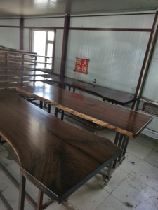 Tavolo in legno schiaffo con sedia set 2021 nuovo design in legno di <span class=keywords><strong>noce</strong></span> sudamericano - Product Image 4