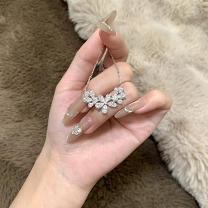 Collar de Plata de Ley S925 con Cristal Importado Shi Jia, Diseño de Cielo Estrellado, Elegante, con Cadena de Espina de Serpiente y Función Extensible - Product Image 2