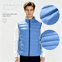 Gilet matelassé léger à col montant pour homme en polyester, veste sans manches chaude, vêtement d'extérieur décontracté, gilet de superposition, approvisionnement direct usine