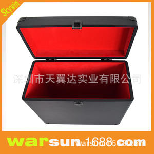 Caja de almacenamiento portátil Skywin de 350x170x335 mm, estuche de cuero negro mate para discos de vinilo, caja de regalo duradera - Product Image 1