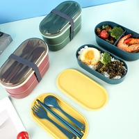 ICEN A03 Custom Dubbele Laag 1-3L BPA-Vrije Ecologische Voedselcontainer Magnetronbestendig PP Bento Box Lunchbox voor Volwassenen en Kinderen