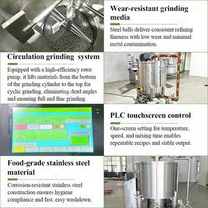 Verticale Continuous Refining Small Lab 500kg Chocolate Ball Mill 100kg Refiner Machine for Chocolate - Product Image 4