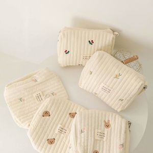 Bolsa de Pañales de Algodón con Cierre y Bordado Estilo Coreano, Bolsa para Mamá, Bolsa para Cochecito de Bebé - Product Image 3