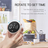 Timer Dapur Magnetik LED Digital Timer Manual Hitung Mundur Jam Alarm Memasak Studi Kebugaran Stopwatch Taman Air Timer