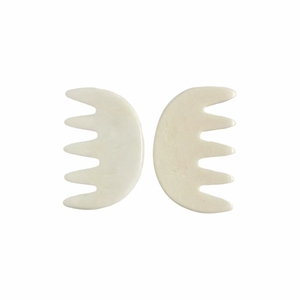 Peignes en jade Xiuyan blancs avec logo personnalisé, peigne Gua Sha naturel pour le massage du visage, du cou et du corps - Product Image 4