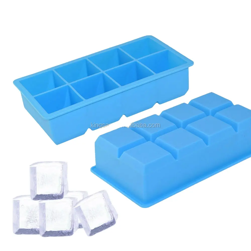 Best Ice Cube Trays Molds - Giant 2 Inch Ice Cube Silicone Tray - Jumbo Whiskey und Cocktail Large Cubes Size