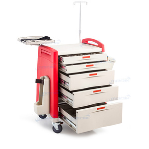 Fabricante de China equipo de Hospital móvil de drogas de lujo de plástico ABS médicos reanimación Carro de emergencia del carro - Product Image 2