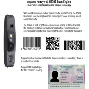 Archer Handheld Mobile Computer 5.7 Touch Screen Android 9.0 Industrial Barcode Scanner <b>WiFi</b> 4G 128GB Intel N4020 - Product Image 4