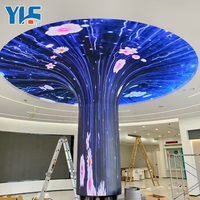 Écran de visualisation LED incurvé pour plafond d'exposition d'intérieur P2.5 Panneau LED flexible pour colonne ronde courbe pour publicité