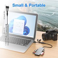 Lecteur de cartes multi-fonctions 5 en 1 SD TF CF MS XD pour smartphone, adaptateur USB A et USB C pour carte mémoire