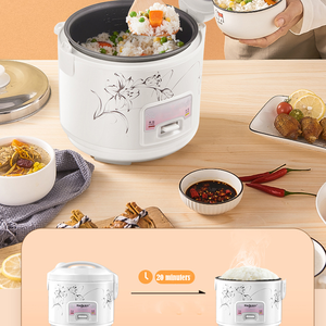 Cuiseur à riz électrique floral 1,8-2L, blanc, en fer blanc et argenté, avec pot antiadhésif floral et cuiseur vapeur, cuisson rapide du riz et maintien au chaud, OEM - Product Image 5