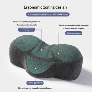 Vente directe d'usine, vente en gros de coussins de nuque orthopédiques confortables en mousse à mémoire de forme - Coussin de sommeil ergonomique pour avion, pour une personne - Product Image 2