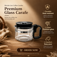 Carafe à café en verre résistante à la chaleur OEM ODM avec échelle de mesure pour machine à café domestique, fourniture en gros pour la cuisine
