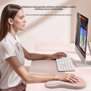 Tapis de souris en mousse à mémoire de forme avec repose-poignet, design en coton nuage doux et respirant, confortable pour de longues heures de travail, pour le bureau et la <span class=keywords><strong>maison</strong></span> - Product Image 4