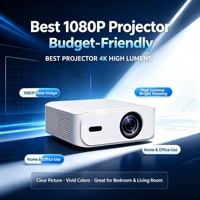 Projecteur Autoajustable, Meilleur Projecteur 4k Haute Luminosité pour Home Cinéma, Projecteur Vidéo 1080P FHD Économique pour la Revente
