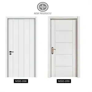 Grosir grosir grosir pintu kayu Solid desain Modern pintu komposit Interior rumah pintu kayu Solid untuk rumah