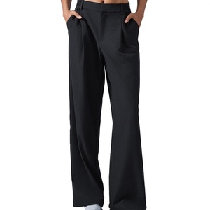 Pantalon large pour femme, coupe ample, couleur unie, personnalisé OEM, pour un style décontracté et streetwear - Product Image 5