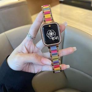 Correa de Reloj de Resina Charm para Apple Watch Iwatch S10, Correa Intercambiable de Acero Inoxidable para Reloj Inteligente - Product Image 3