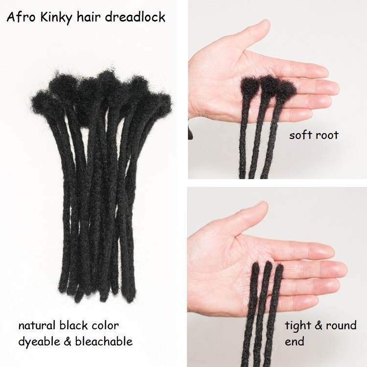 Good Quality Brazilian Straight Afro Kinky Curly Natural Color Dreadlocks Hair for Black Men Braiding Detail Section 6