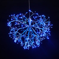 Boule de feux d'artifice LED suspendue, fil de cuivre, étoile explosive, décoration de Noël, vente en gros
