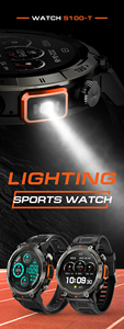 S100 Smartwatch 1.45 inch màn hình cảm ứng thể thao IP67 không thấm nước theo dõi giấc ngủ Montre intelligente Android Đồng hồ thông minh - Product Image 2