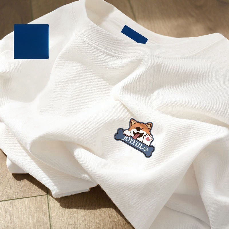 Cm-chest badge happy corgi white