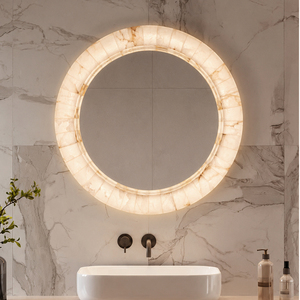 Wall Mount Onyx Frame <b>Led</b> <b>Mirror</b> Circular Lighted Bathroom <b>Mirror</b> For Residential Space - Product Image 5