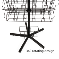 Présentoir rotatif sur pied en fil métallique thermolaqué pour magasin de détail moderne, facile à assembler